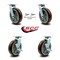 Service Caster 8 Inch Polyurethane Caster Set with Roller Bearings 2 Swivel Lock 2 Brake SCC SCC-30CS820-PPUR-BSL-2-TLB-2 - alternate 3